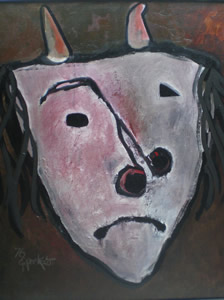  Des Masques. Huile sur toile, 60 &times; 50 cm. 1976 